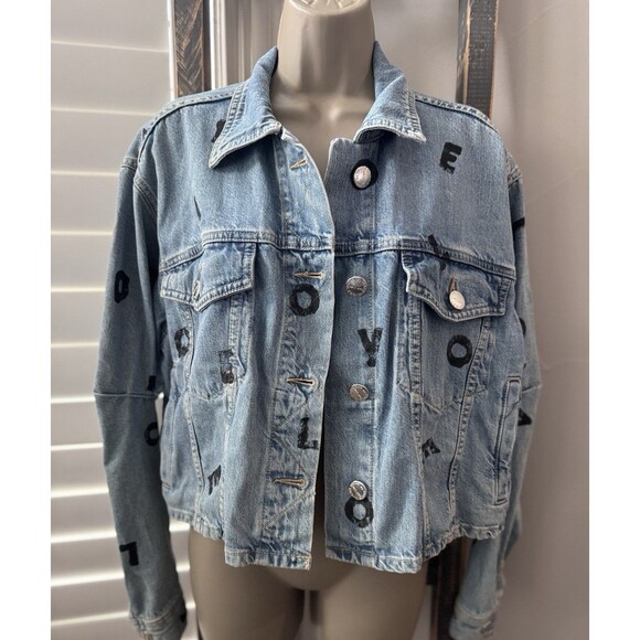 Current Elliott Jean Jacket Baby Trucker Cropped Size 0 (US size 2) msrp $328 - Picture 1 of 10